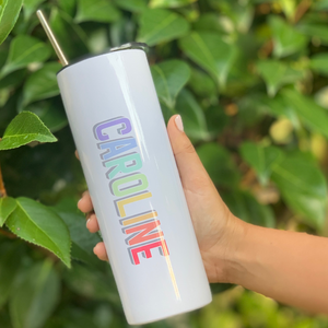 Personalized Skinny Tumbler with Straw