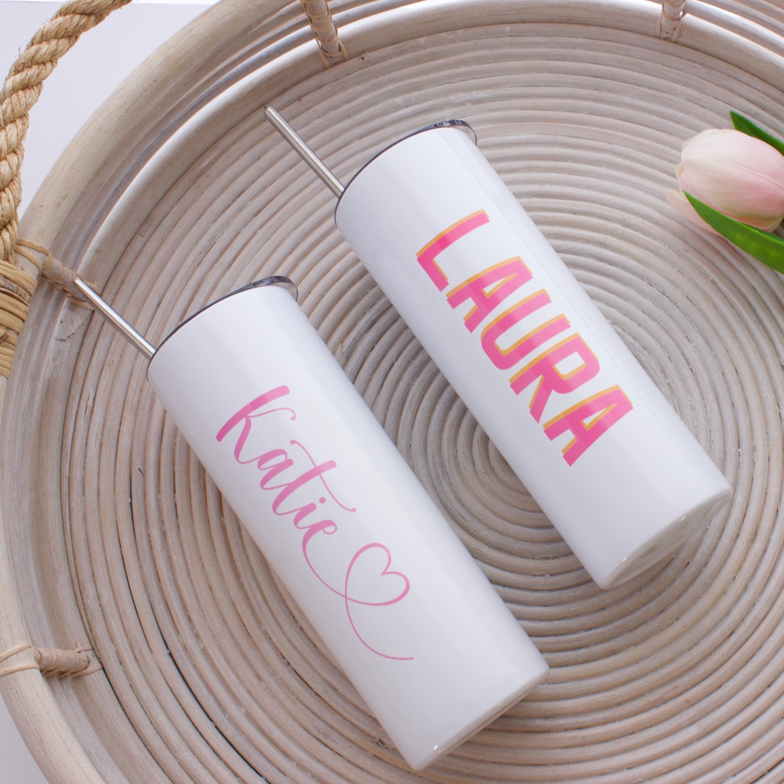 skinny tumbler with straw