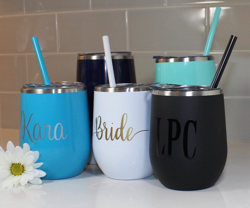 Stemless Wine Tumbler with Straw