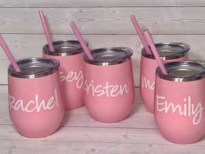 Stemless Wine Tumbler with Straw
