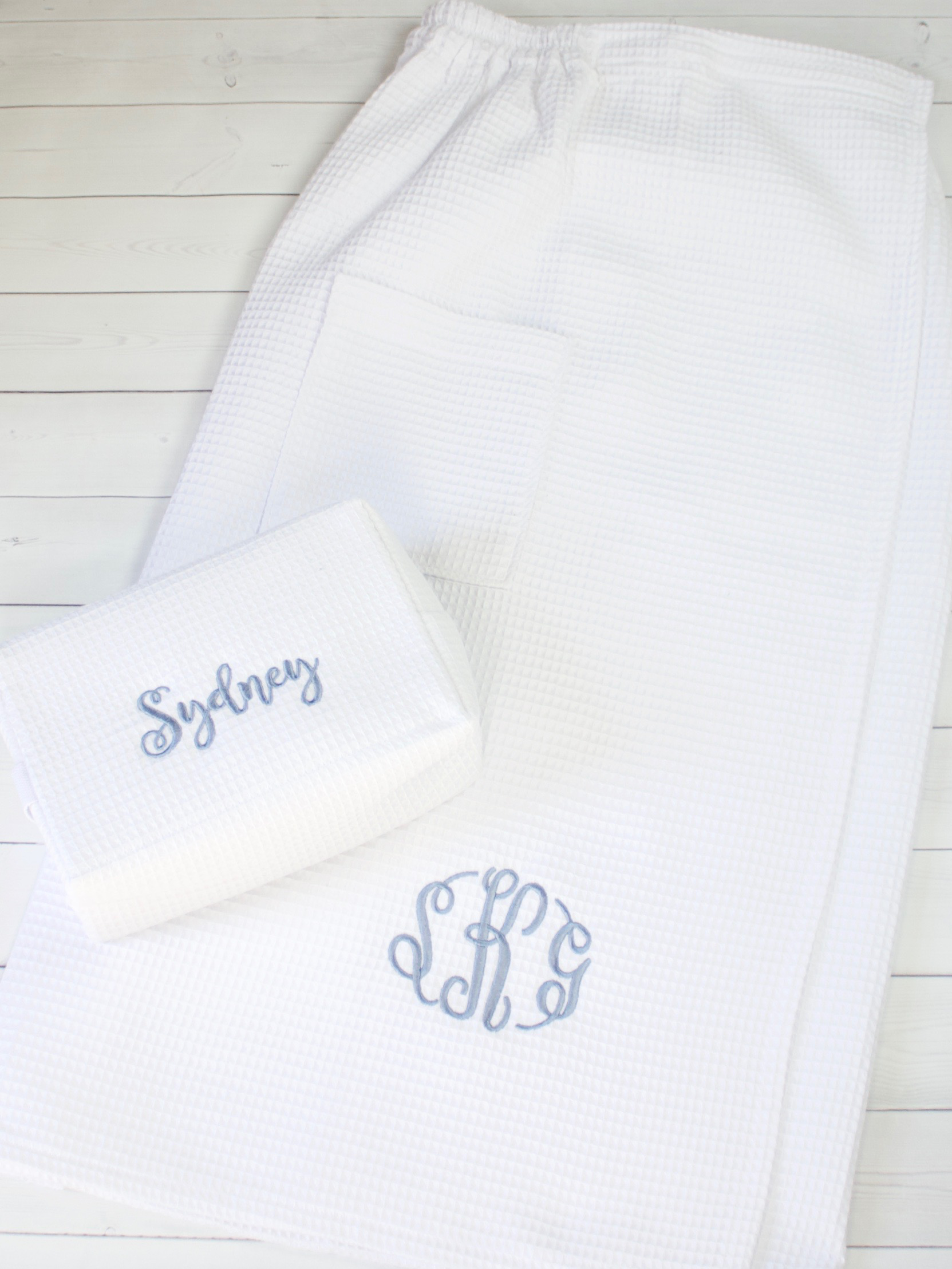 Monogrammed Waffle Weave Towel Wrap