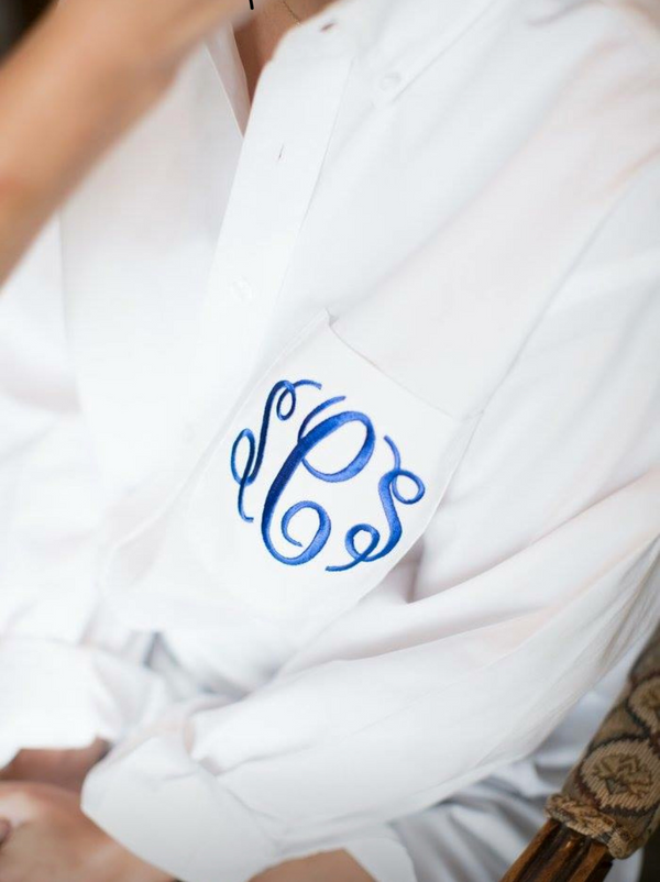 Monogrammed White Button Down Beach Shirt – Its Personal Stuff