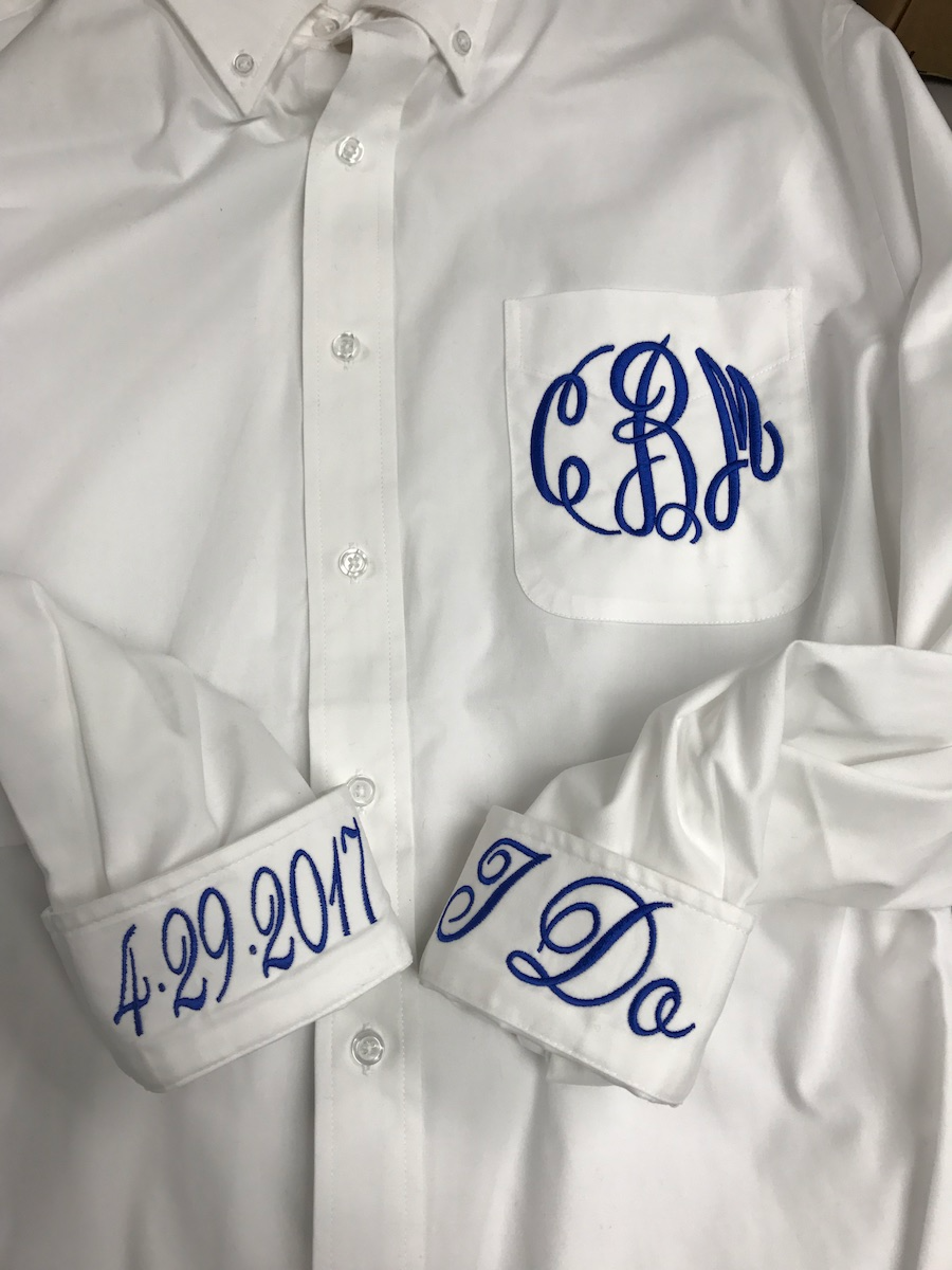Qty 5 Oversized Button Down Shirt With Monogram Wedding Day 