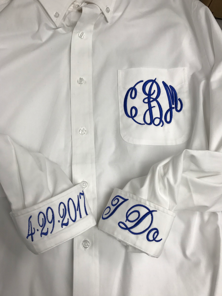 Personalized Monogrammed Button Down Shirt Happy Thoughts Gifts